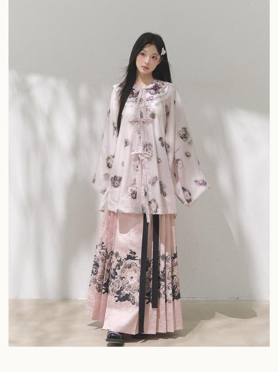 Yi Mu Hu Tao Modified Stand Collar Ming Style Hanfu Women's Full Coordination Sets