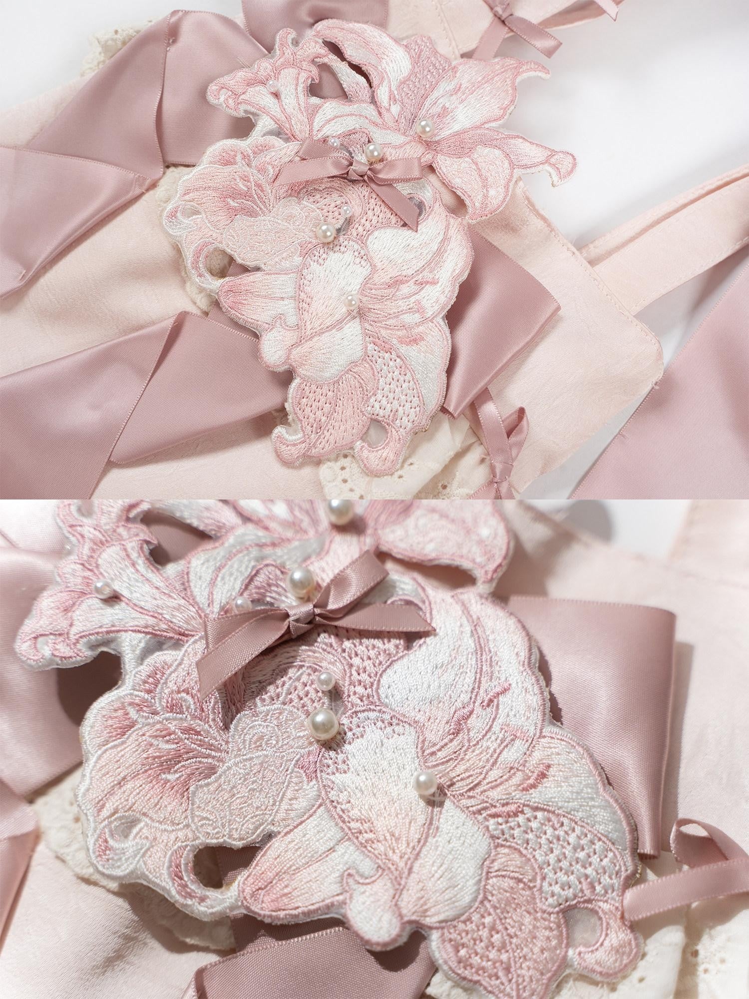 Yi Mu Hu Tao Pink Mist Chinese Style Embroidered Hanfu Fairy Classical Women's Handbags