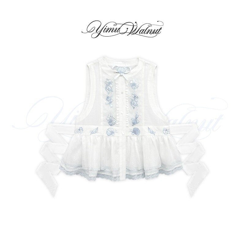 Yi_Mu_Hu_Tao_Seashell_Embroidered_Bib_Tiered_Cake_Women's_Tencel_Jsk_/_Jumper_Skirts_1045116613462_MISSTT