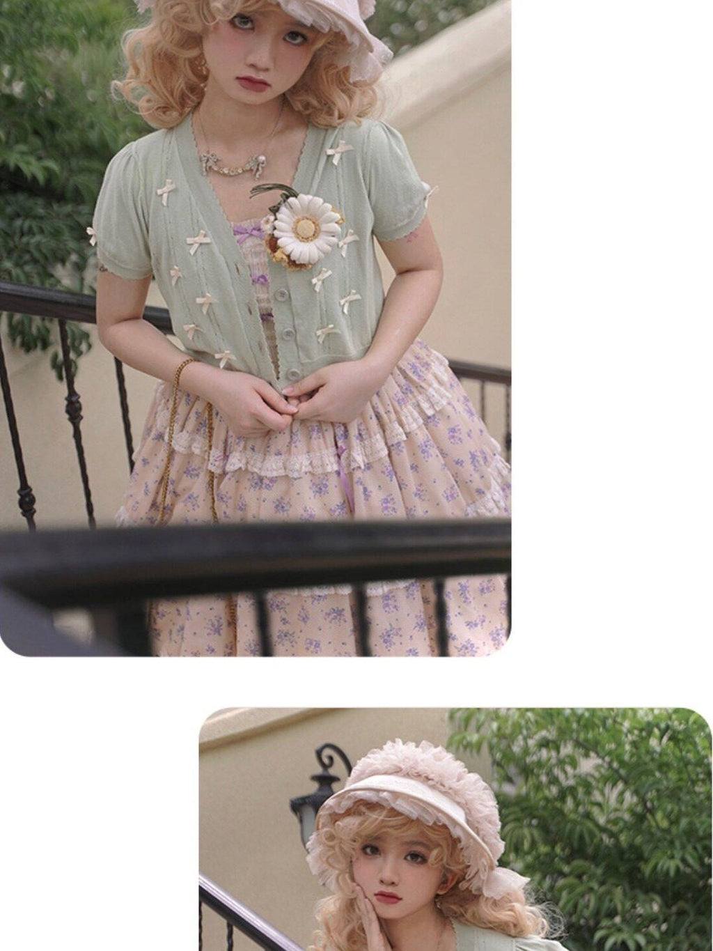 Zhong Xia Wu Yu Bow Cluster Ribbon Short Sleeve Women's Knit Short Cardigans