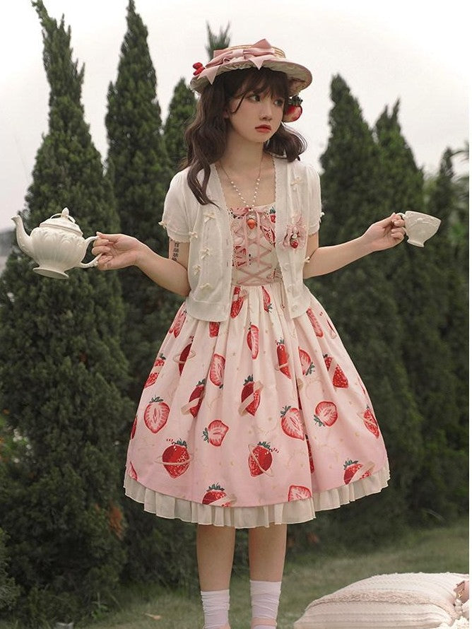 Zhong Xia Wu Yu Bow Cluster Ribbon Short Sleeve Women's Knit Short Cardigans