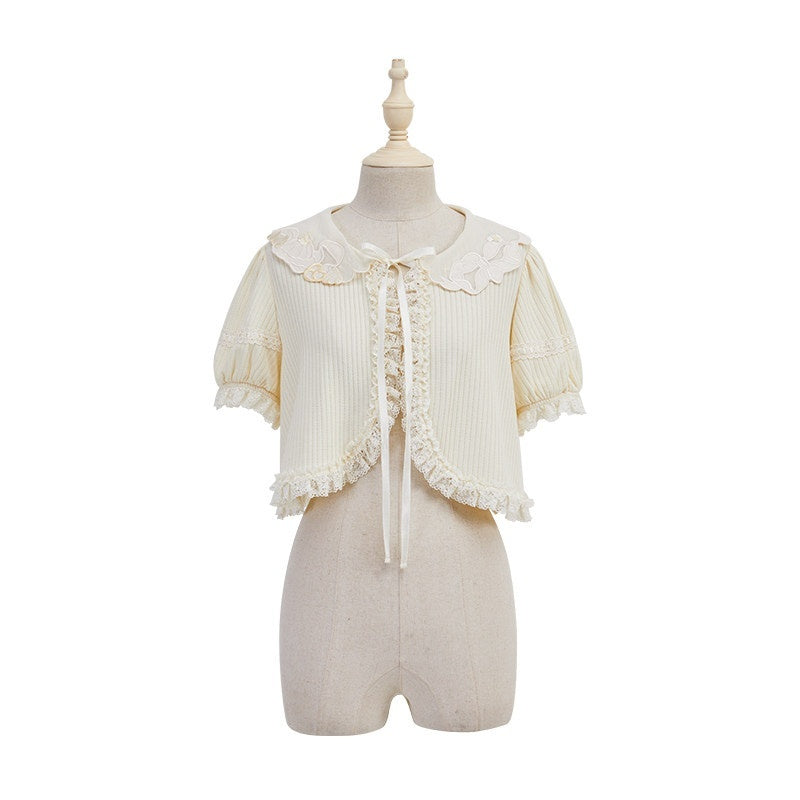 Zhong_Xia_Wu_Yu_Cream_Diamond_Argyle_Lapel_Layered_Shirt_Women's_Short_Cardigans_802778199150_MISSTT