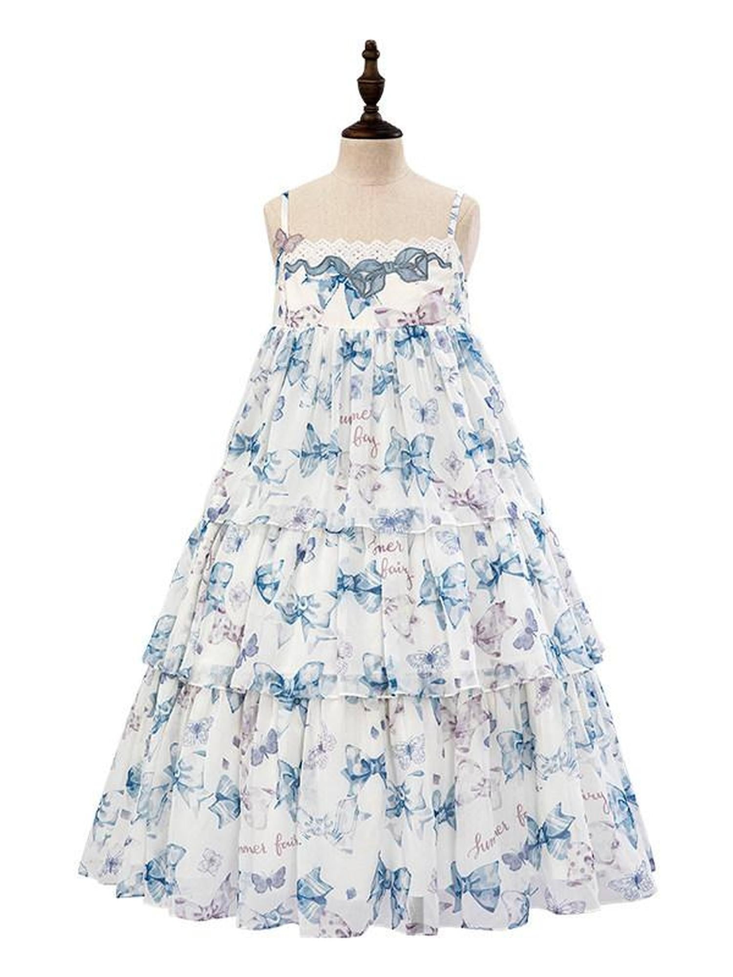 Zhong Xia Wu Yu Eternal Garden Tiered High Waist Women's Dotted Tulle Jsk / Jumper Skirts
