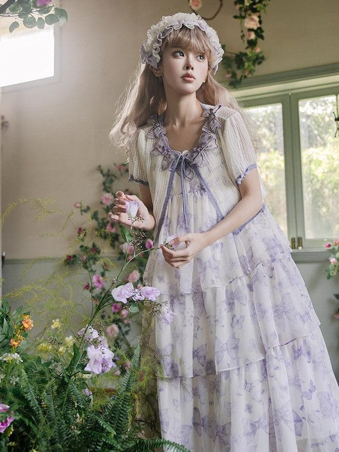 Zhong Xia Wu Yu Eternal Garden Tiered High Waist Women's Dotted Tulle Jsk / Jumper Skirts