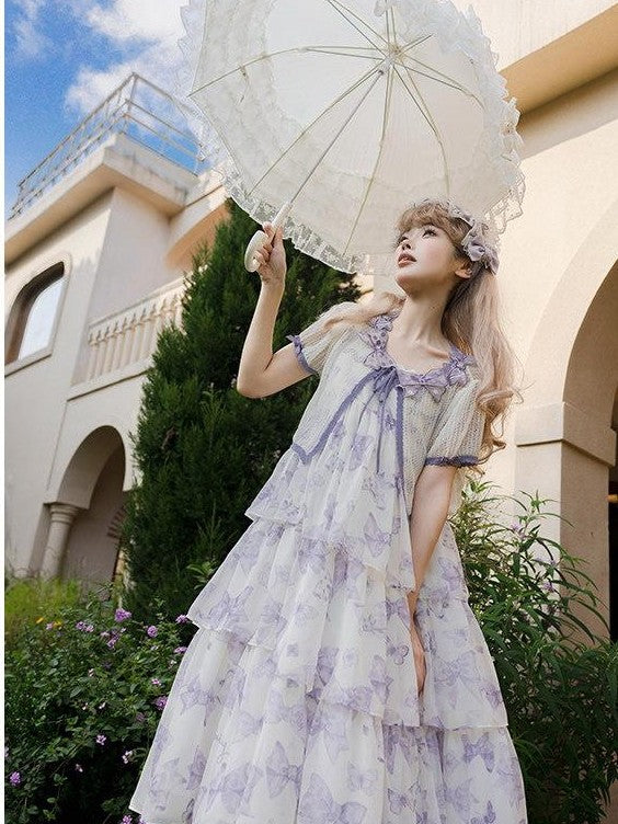 Zhong Xia Wu Yu Eternal Garden Tiered High Waist Women's Dotted Tulle Jsk / Jumper Skirts