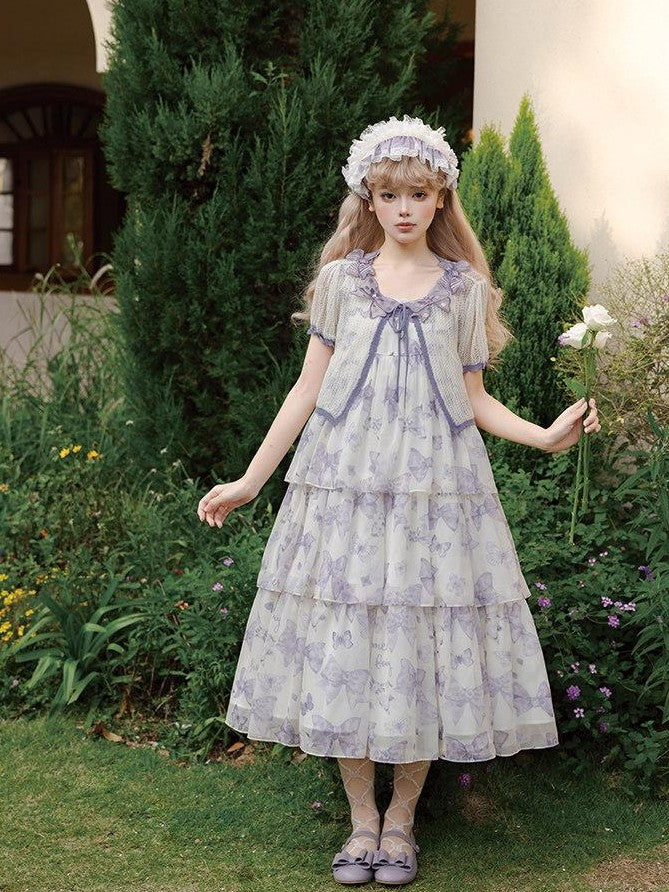 Zhong Xia Wu Yu Eternal Garden Tiered High Waist Women's Dotted Tulle Jsk / Jumper Skirts