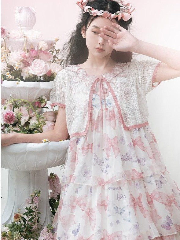 Zhong Xia Wu Yu Eternal Garden Tiered High Waist Women's Dotted Tulle Jsk / Jumper Skirts