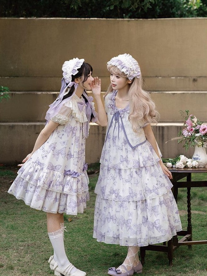 Zhong Xia Wu Yu Eternal Garden Tiered High Waist Women's Dotted Tulle Jsk / Jumper Skirts