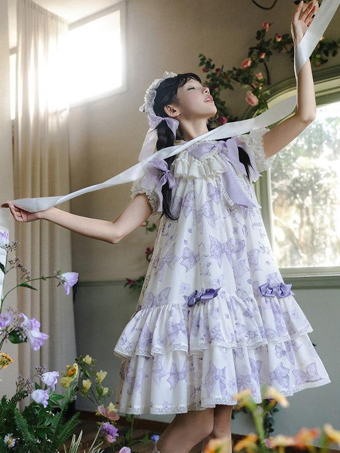 Zhong Xia Wu Yu Eternal Garden Tiered High Waist Women's Dotted Tulle Jsk / Jumper Skirts
