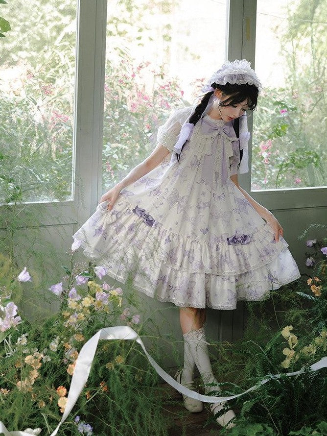 Zhong Xia Wu Yu Eternal Garden Tiered High Waist Women's Dotted Tulle Jsk / Jumper Skirts
