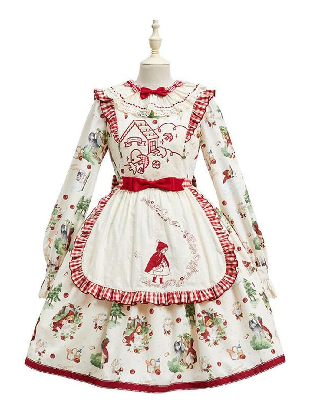 Zhong Xia Wu Yu Little Red Hood Apron Jsk Cloak Cardigan Women's Full Coordination Sets