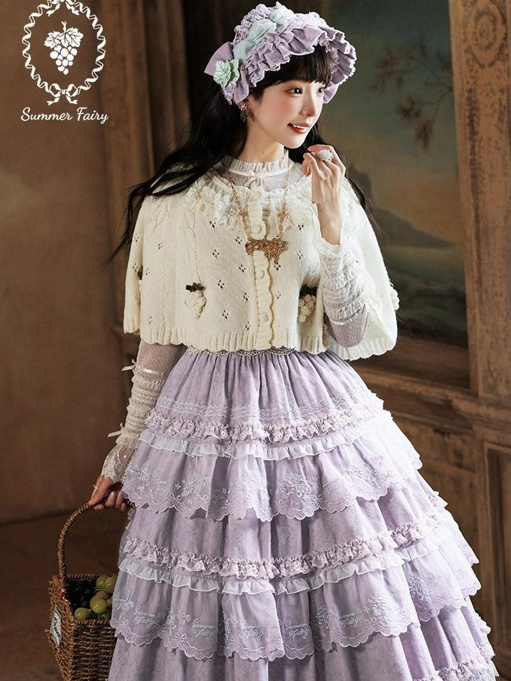 Zhong Xia Wu Yu Loire Vineyard Classical Frame Print Women's Knit Skirt Sets