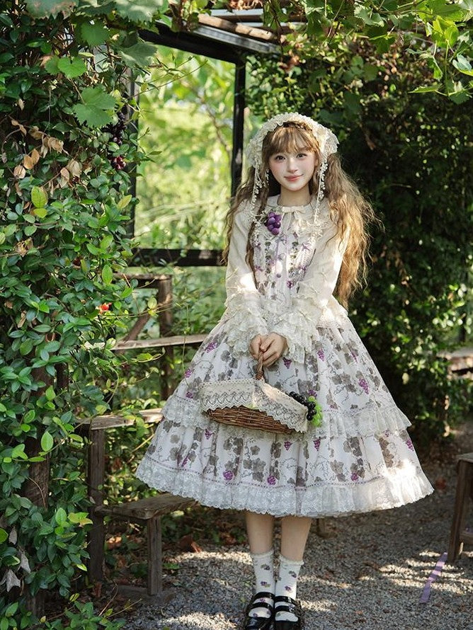 Zhong Xia Wu Yu Loire Vineyard Classical Frame Print Women's Knit Skirt Sets