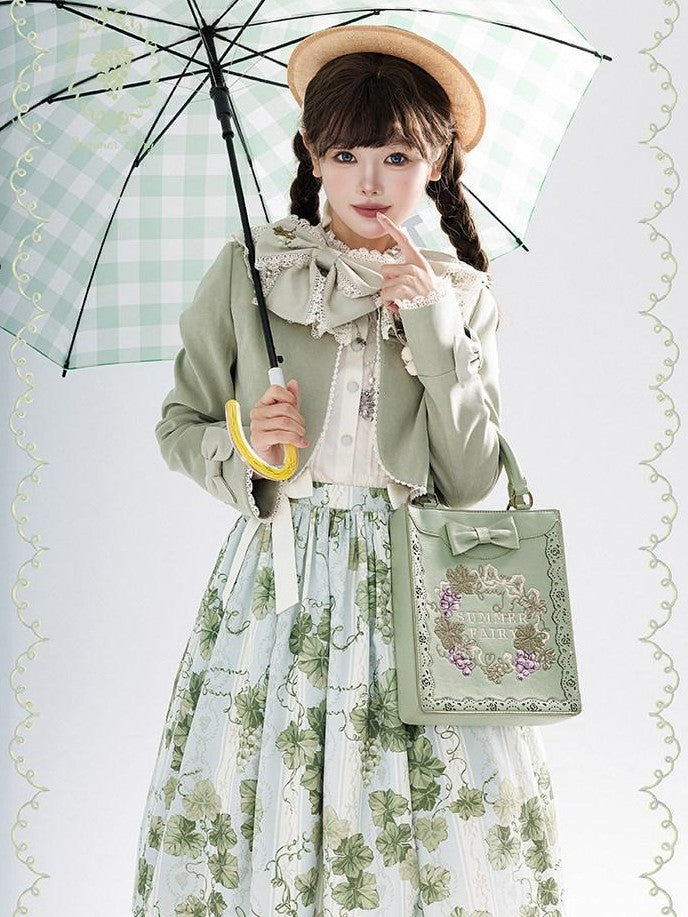 Zhong Xia Wu Yu Loire Vineyard Classical Frame Print Women's Knit Skirt Sets