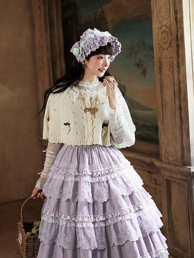 Zhong Xia Wu Yu Loire Vineyard Classical Frame Print Women's Knit Skirt Sets