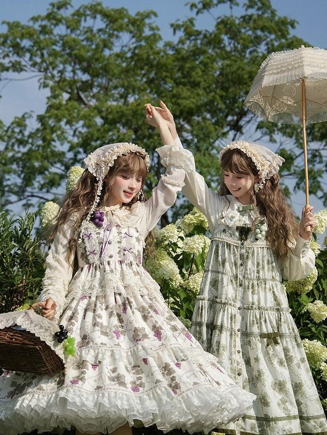 Zhong Xia Wu Yu Loire Vineyard Classical Frame Print Women's Knit Skirt Sets