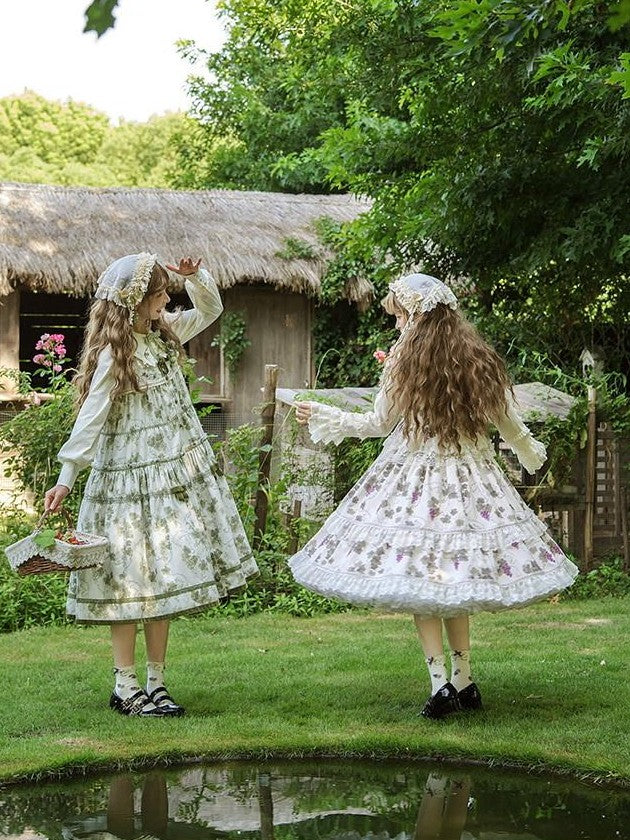 Zhong Xia Wu Yu Loire Vineyard Classical Frame Print Women's Knit Skirt Sets