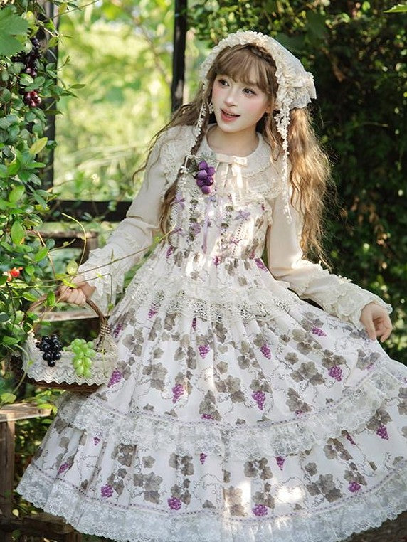 Zhong Xia Wu Yu Loire Vineyard Classical Frame Print Women's Knit Skirt Sets