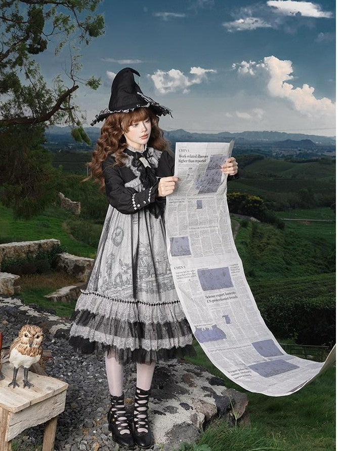 Zhong Xia Wu Yu Panel Cut Waistless Halter Jsk Coat Hooded Cloak Women's Full Coordination Sets