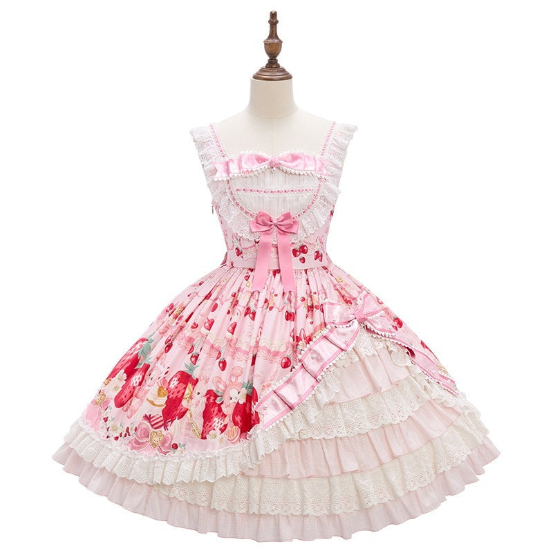 Zhong_Xia_Wu_Yu_Strawberry_Print_Open_Front_Jsk_Lolita_Women's_Short_Sleeve_Op_974385952406_MISSTT