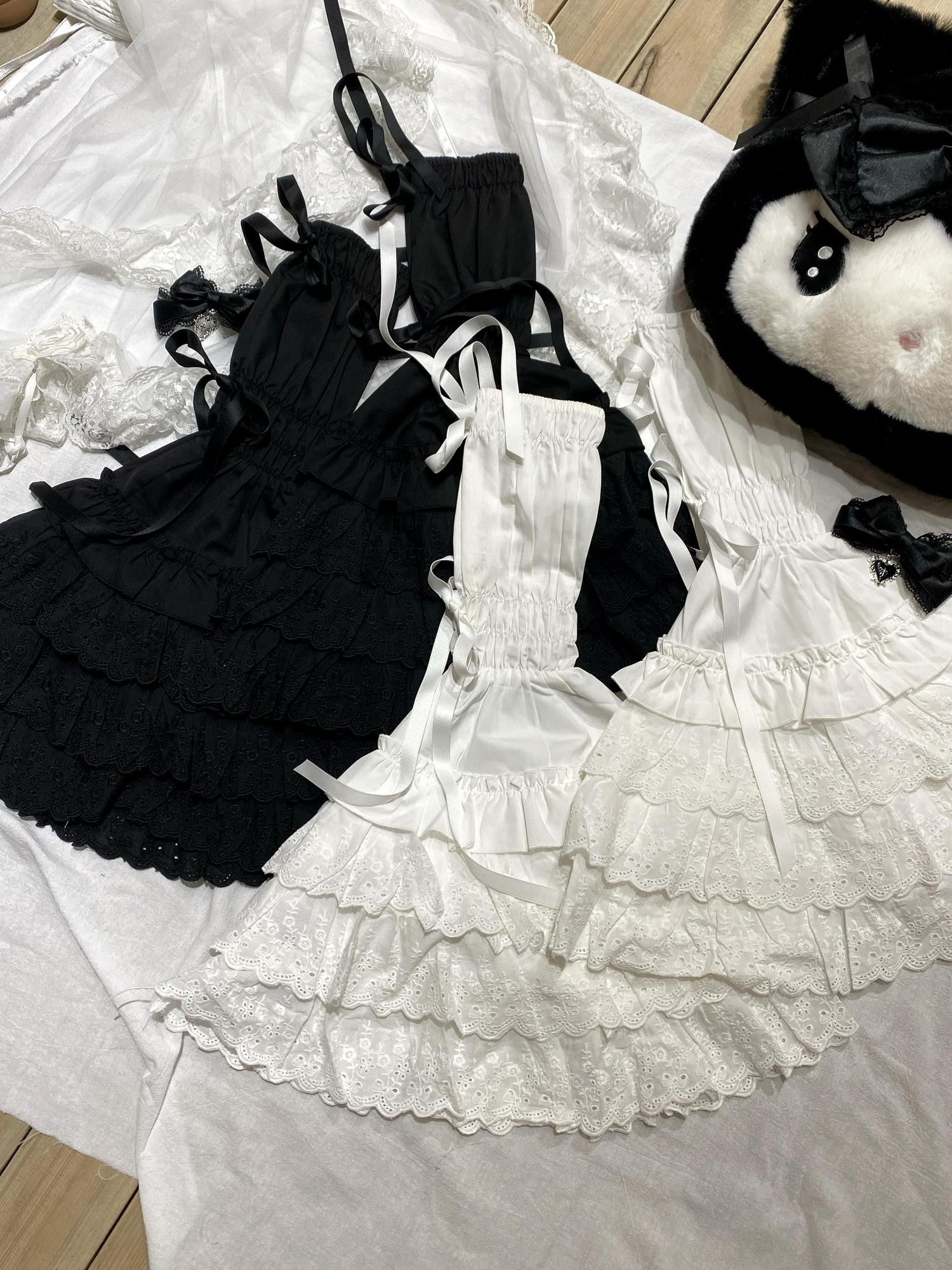 kukuwa Angel Lolita Gothic Doll Princess Women's Long Lace Wrist Cuffs
