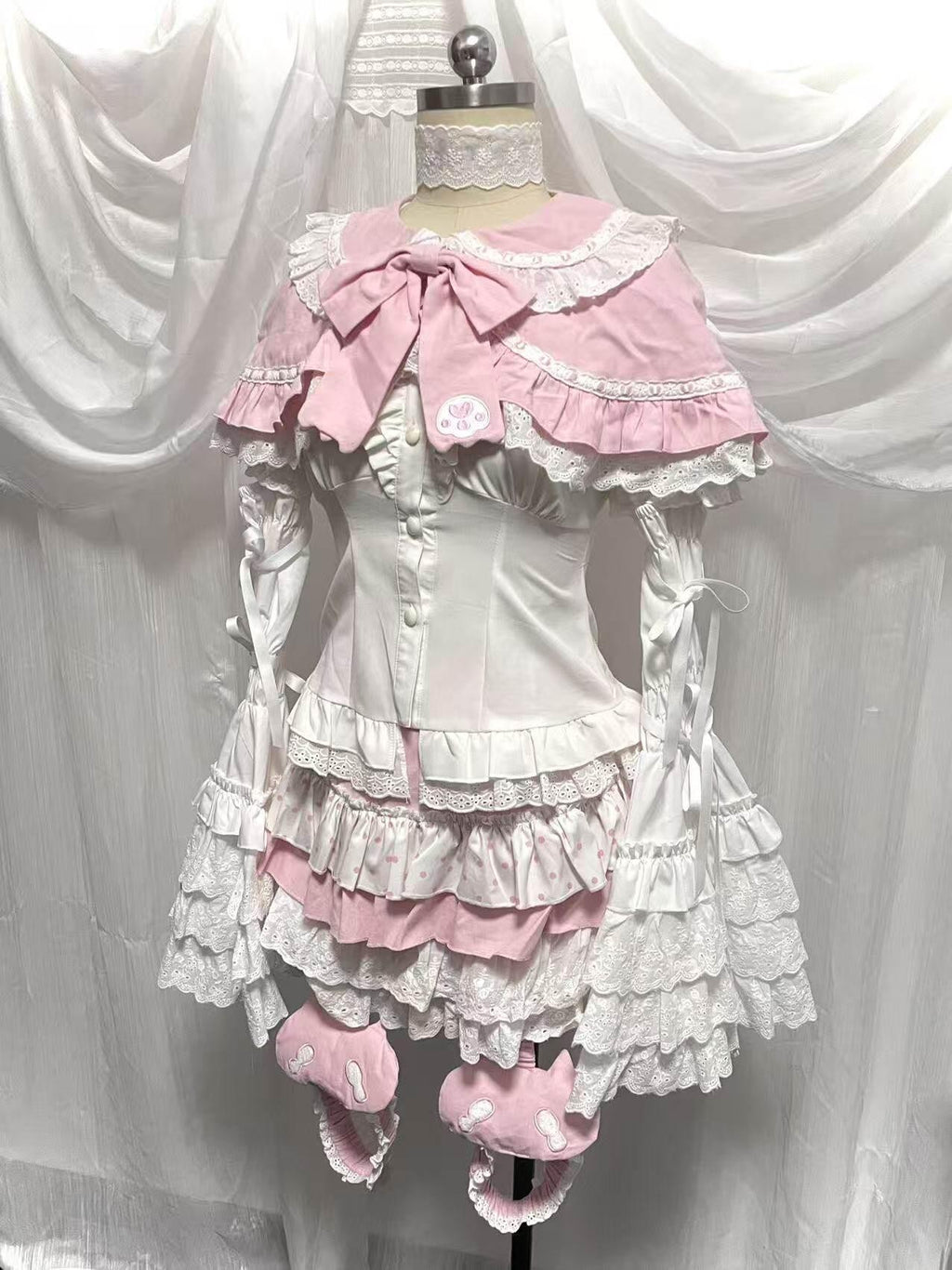 kukuwa Angel Lolita Gothic Doll Princess Women's Long Lace Wrist Cuffs