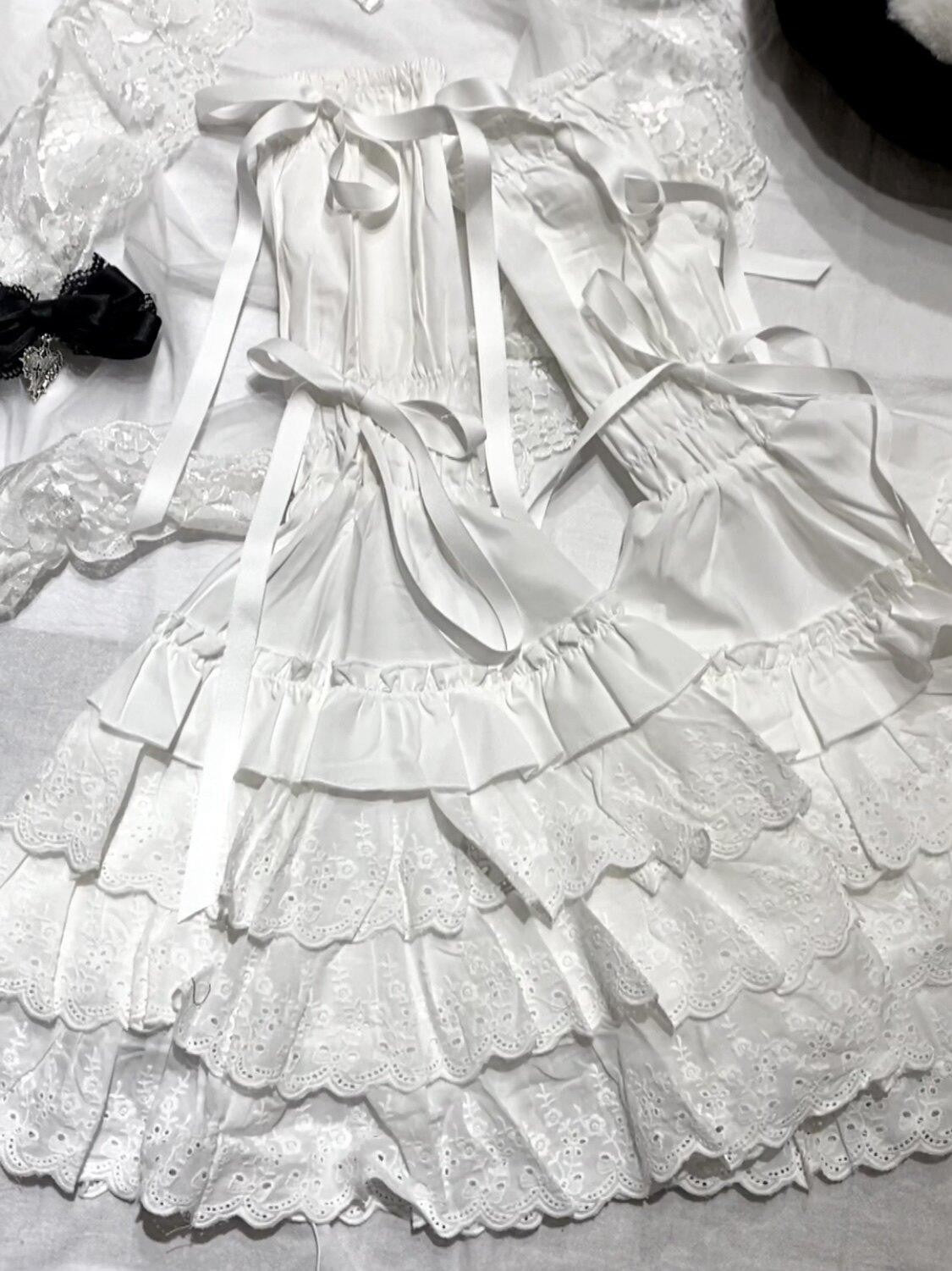 kukuwa Angel Lolita Gothic Doll Princess Women's Long Lace Wrist Cuffs