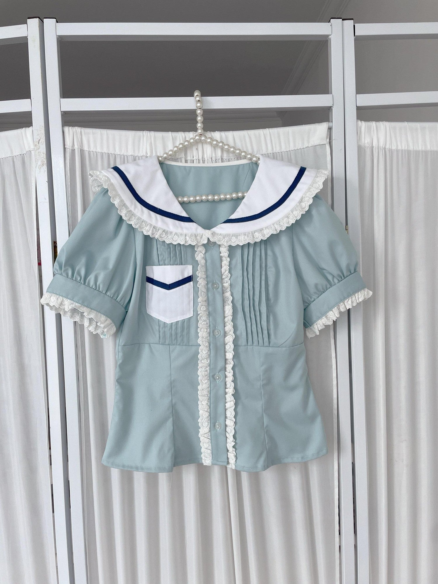 kukuwa Bear Ear Bow Waist Tie Pleated Women's Cotton Blend Jsk / Jumper Skirts