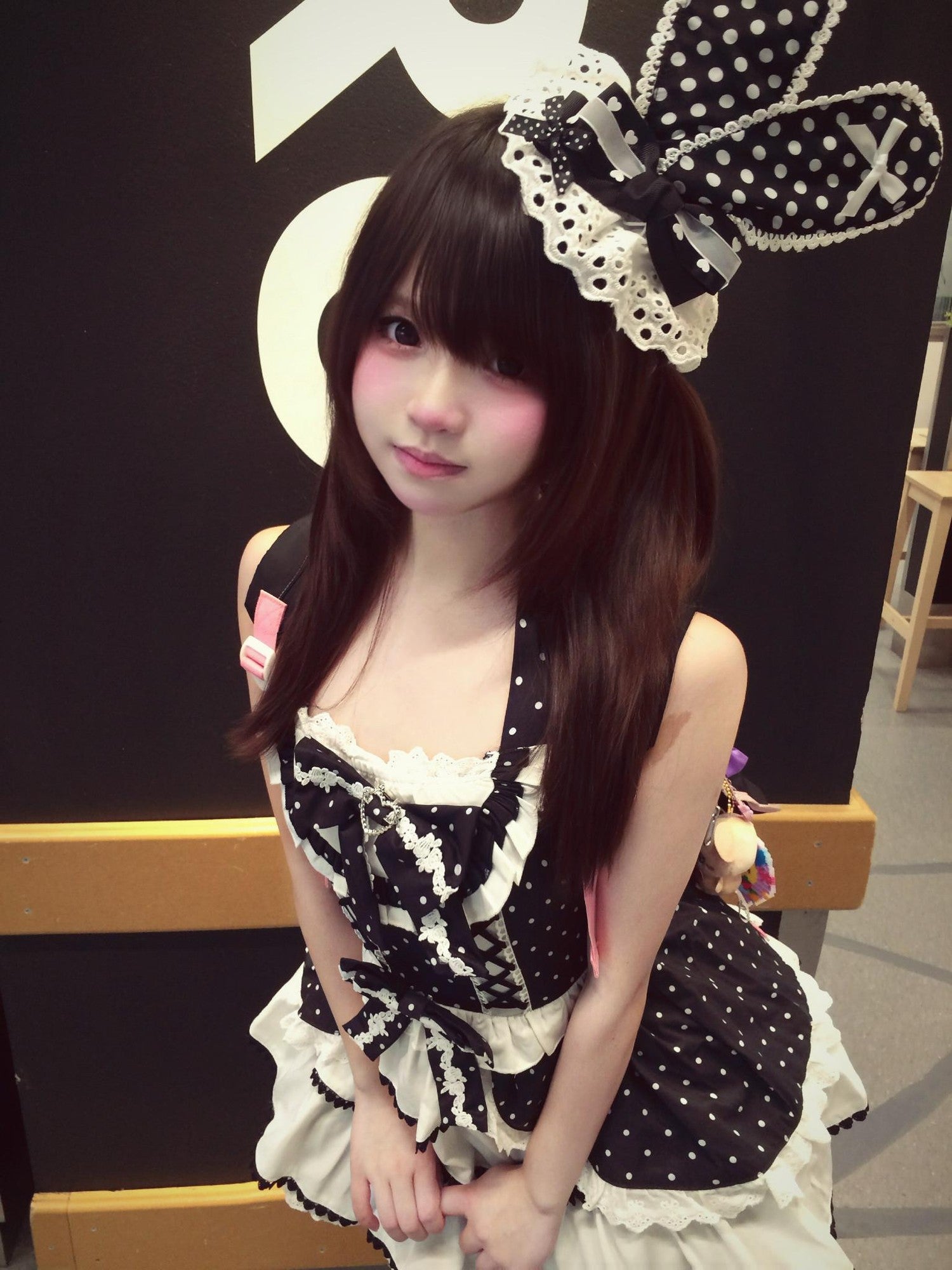 kukuwa Retro Sweetheart Polka Dot Heart Tie Halter Women's Jsk / Jumper Skirts