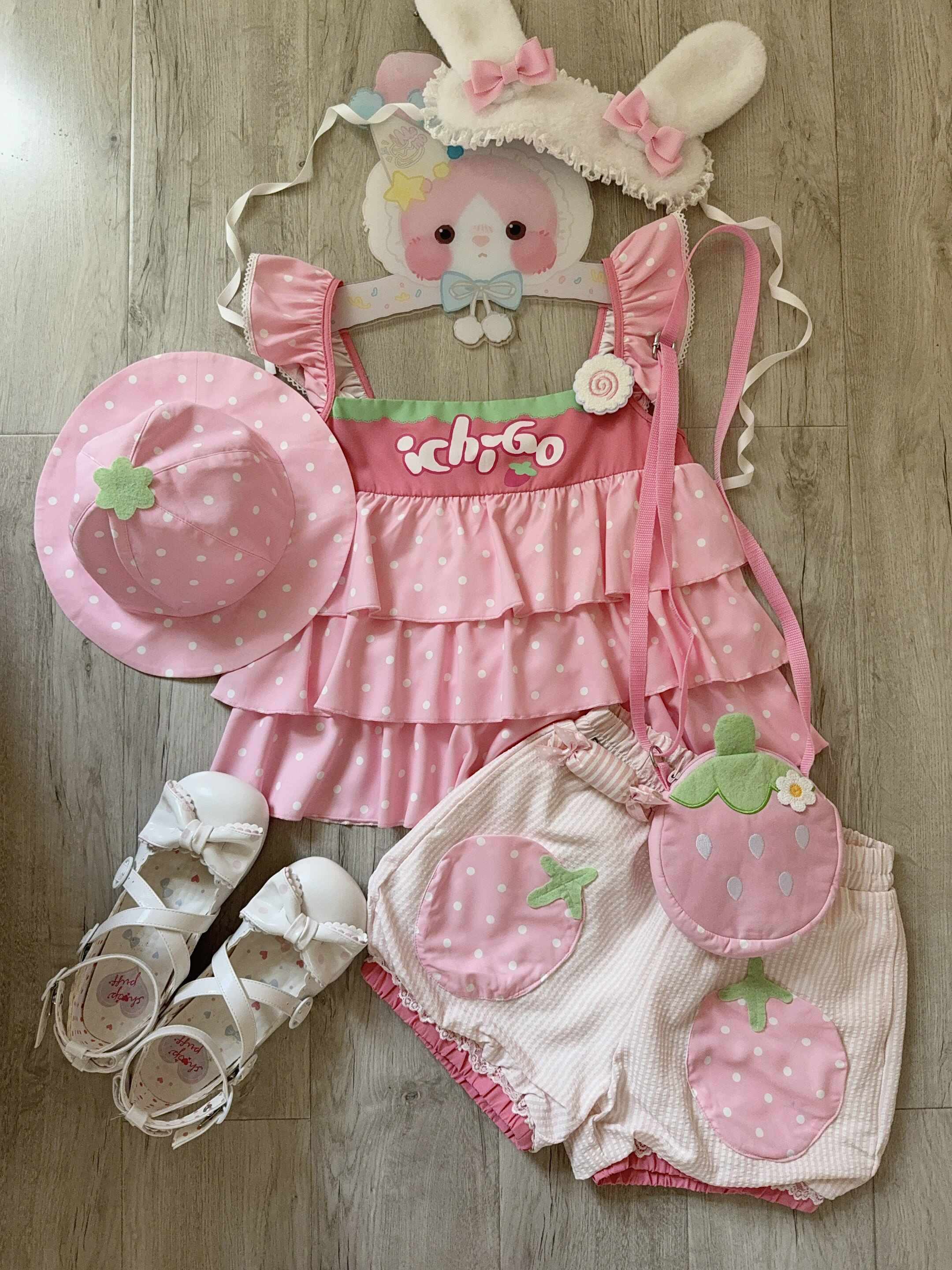 kukuwa_Strawberry_Polka_Dot_Camisole_With_Pockets_Women's_Skirt_Sets_968204051605_MISSTT