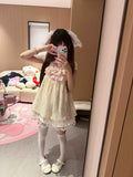 kukuwa_Strawberry_Pudding_Print_Bow_Soft_Girl_Cute_Women's_Chiffon_Lace_Short_Sleeve_Op_1047595421191_MISSTT