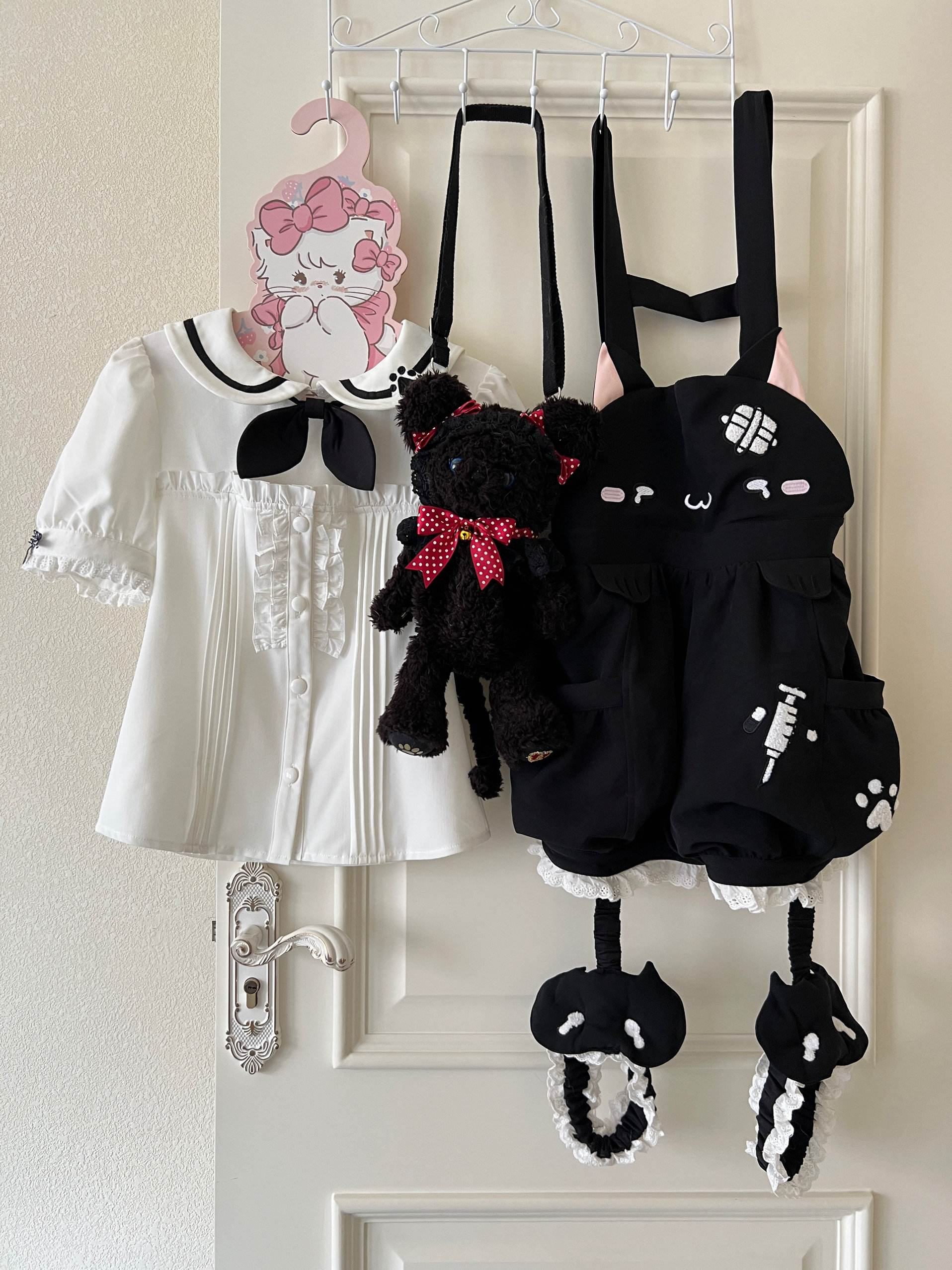 kukuwa_Towel_Embroidered_Cat_Paw_Sailor_Collar_Women's_Cotton_Pumpkin_Skirt_Salopettes_807723175850_MISSTT